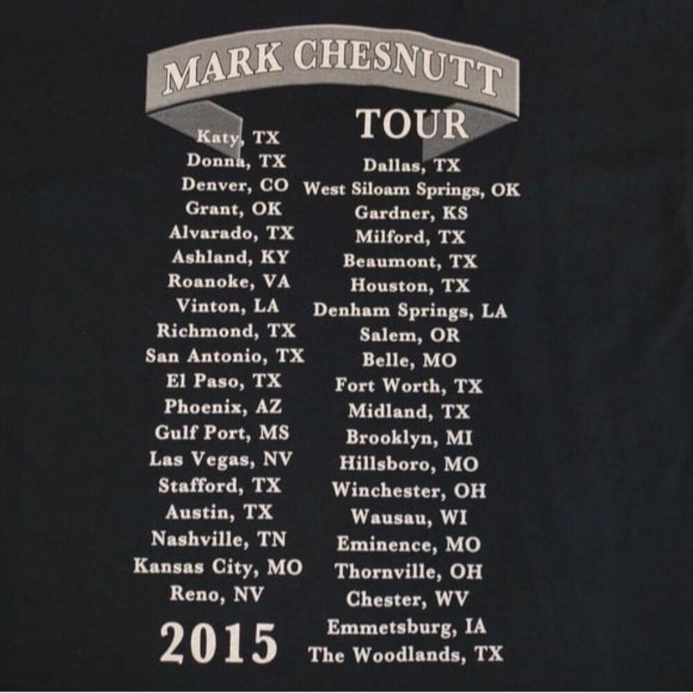 Mark Chesnutt Signed Autographed Concert Shirt XL Tradition Lives Tour 2015